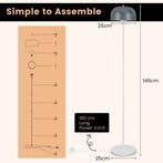 2dekans | Coast Vloerlamp 146 cm Grijs-Wit met Kap en, Huis en Inrichting, Lampen | Vloerlampen, Ophalen of Verzenden, Zo goed als nieuw
