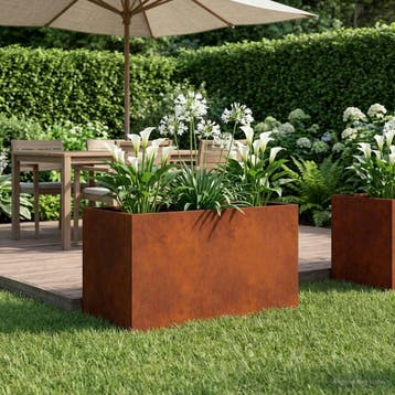 vidaXL Plantenbak Roestkleurig 80 x 50 x 50 cm weervast, Verzenden, Minder dan 60 cm, Nieuw, Metaal