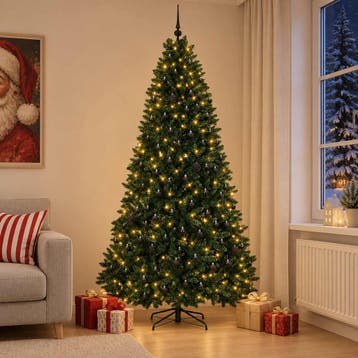 vidaXL Kunstkerstboom donkergroen met kerstballen 300 cm 600, Verzenden, Nieuw