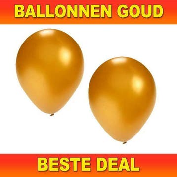Gouden ballonnen va 1,95 - Ballonnen goud -  levering 24 uur, Ophalen of Verzenden, Nieuw, Versiering