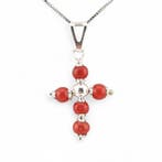Koraal - Zilver - Ketting met hanger - handgemaakt, Antiek en Kunst