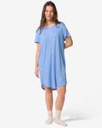 HEMA Damesnachthemd micro hartjes blauw, Kleding | Dames, Verzenden, Blauw
