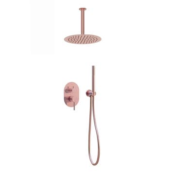 Inbouw regendouche met plafond arm 30cm douchekop mat rosé, Verzenden, Nieuw