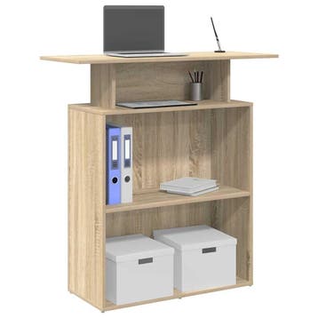 vidaXL Receptiebalie Sonoma Eiken 100x40x104 cm Bewerkt Hout, Verzenden, Nieuw