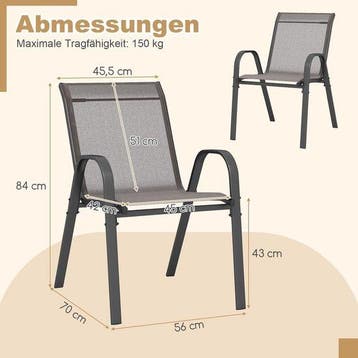 2dekans | Coast Tuinstoelen - Set van 4 - Stapelbaar - Max., Ophalen of Verzenden, Zo goed als nieuw