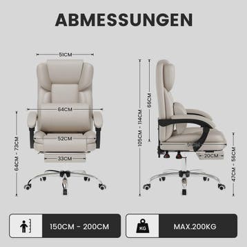 Ergonomische Bureaustoel met Voetensteun en Rugondersteuning, Verzenden, Nieuw