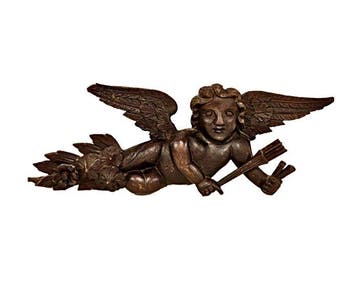 Gegraveerde cimasa - Angelo - 54 cm - Antiek - Hout -, Antiek en Kunst