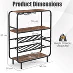 LIVSK Vijflaags Wijnrek met Glazenhouders - Geschikt voor 16, Huis en Inrichting, Verzenden, Nieuw