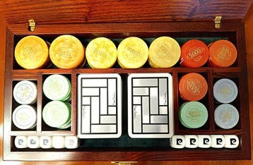Pierre Cardin - Pokerset - Set da gioco in mogano con mazzi