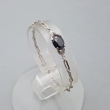 Zilver, Art Deco, Hematiet - Armband - + Markasieten.