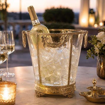 Champagne koeler - Glas, Messing