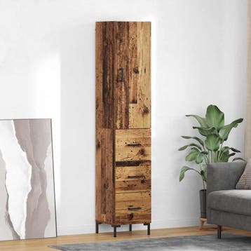 vidaXL buffetkast Oud Hout 34,5 x 34 x 180 cm Bewerkt hout, Minder dan 50 cm, Verzenden, Nieuw, Minder dan 100 cm