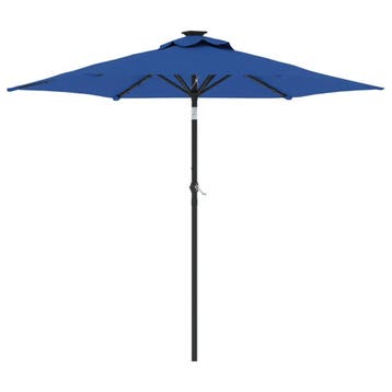 vidaXL Parasol met LEDs en stalen paal 225x225x212 cm, Verzenden, Nieuw, 2 tot 3 meter