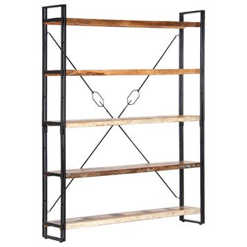vidaXL Boekenkast met 5 schappen 140x30x180 cm massief, 100 tot 150 cm, Verzenden, Nieuw, 150 tot 200 cm