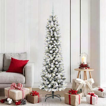 vidaXL Kunstkerstboom Wit 180 cm PVC en Metaal en Plastic, Verzenden, Nieuw