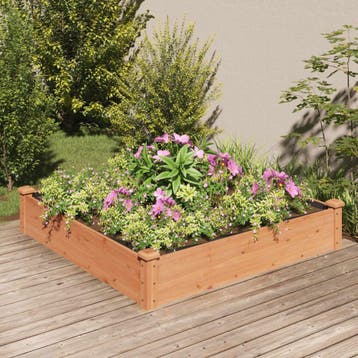 vidaXL Plantenbak verhoogd met voering 120x120x25 cm, Minder dan 30 cm, 100 cm of meer, Verzenden, Nieuw