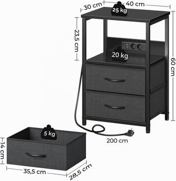 Nachtkastje set van 2 - Bijzettafel - Opbergkastje - 40x30x6, Huis en Inrichting, Verzenden, Zo goed als nieuw