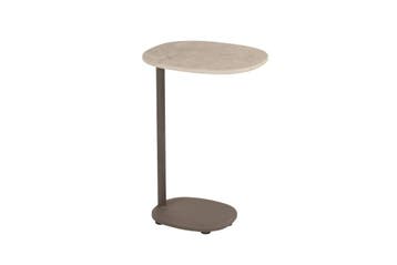 4 Seasons Bijzettafel Sofie Keramiek 35x30 cm. - zand/terre, Tuin en Terras, Tuintafels, Verzenden, Nieuw, Rond, Overige materialen