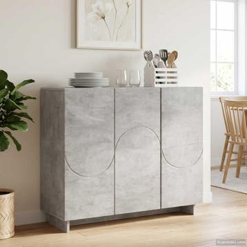 vidaXL Dressoir Betongrijs 85,5 x 31 x 75 cm Bewerkt hout, Huis en Inrichting, Kasten | Dressoirs, Verzenden, Nieuw, 50 tot 100 cm