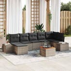 vidaXL Tuin Sofa Set 8 pcs Grijs, Verzenden, Nieuw, Rotan