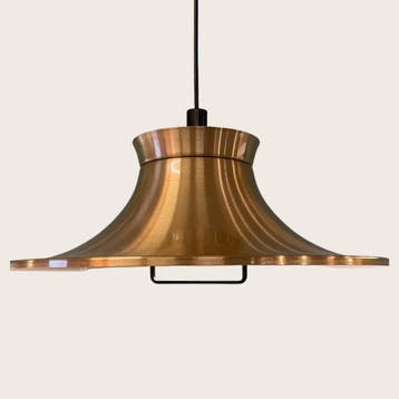 Vintage messing hanglamp – jaren 70, Ophalen of Verzenden, Gebruikt