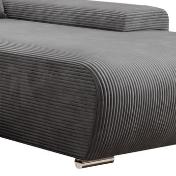 Sofa Iseo - Rechts - Met slaapfunctie - Donkergrijs, Huis en Inrichting, Verzenden, Nieuw