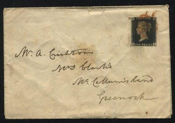 Groot-Brittannië 1840 - Penny black op complete originele, Gestempeld