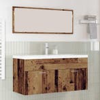 vidaXL Badkamerkast met opslag Oudhout 100 x 38,5 x 46 cm, Verzenden, Nieuw, (Half)hoge kast
