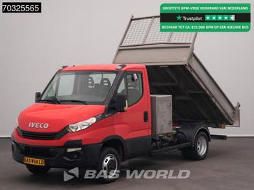 Iveco Daily 35C12 Kipper met Kist Dubbellucht 3,5t Trekhaak, Gebruikt, Euro 6, Iveco, Leder