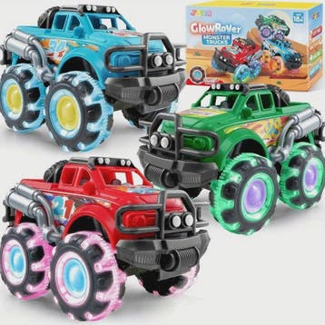 JOYFY 3-Pack Monster Trucks met Verlichte LED Wielen - Frict