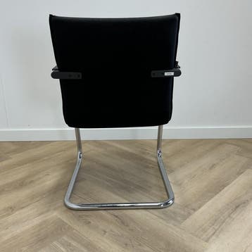 Ahrend vergaderstoel , zwart - chroom, Ophalen of Verzenden, Gebruikt, Stof, Eén