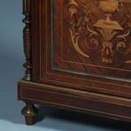 Oogstrelend Wortelnoten Intarsia 1-deurs kastje met marmer b, Ophalen of Verzenden