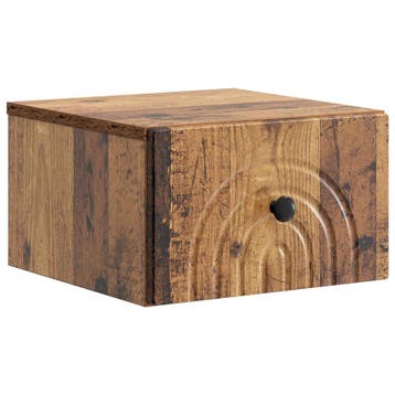 vidaXL Wandbeugel Bedkast Oud hout 33 x 34,5 x 20 cm Bewerkt, Huis en Inrichting, Slaapkamer | Nachtkastjes, Minder dan 45 cm