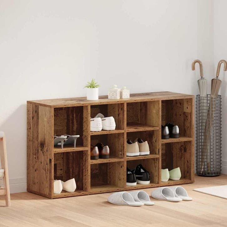 vidaXL Schoenenbank met plank Oudhout 103 x 30 x 54,5 cm, Huis en Inrichting, Kasten | Schoenenrekken, Nieuw, Verzenden