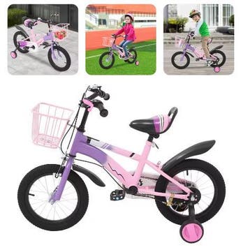 14 Inch Kinderfiets Met Zijwielen Mand en Dubbele Remmen, Verzenden, Nieuw