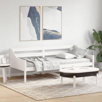 vidaXL Slaapbank zonder matras 80x200 cm massief grenenhout, Eenpersoons, Verzenden, Wit, Nieuw