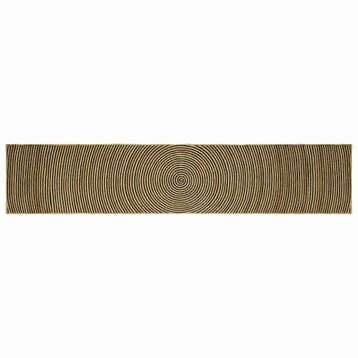 vidaXL Gebied Tapijt Naturel en Zwart 80 x 400 cm Jute, Verzenden, Nieuw, Zwart