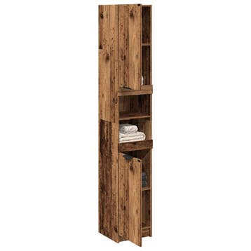 vidaXL Badkamerkast 32x34x188,5 cm bewerkt hout oud, Verzenden, Nieuw