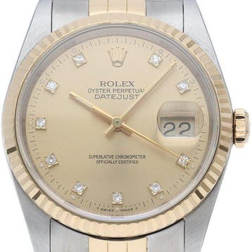 Rolex - Datejust mens watch 10P diamond - 16233G(E) - Heren, Sieraden, Tassen en Uiterlijk, Nieuw