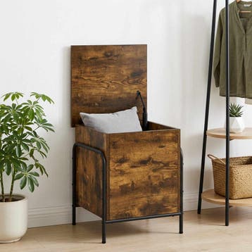 vidaXL Opbergbox Gerookt eiken 80 x 40 x 49,5 cm Bewerkt, Verzenden, Nieuw