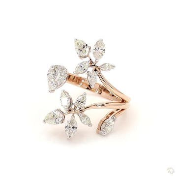 Ring - 14 karaat Roségoud - 1.46ct. tw. Diamant (Natuurlijk), Sieraden, Tassen en Uiterlijk, Ringen, Nieuw