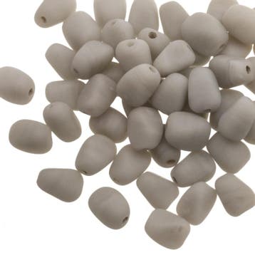 5 x Glaskralen Pebble Mat Stone Grey, Ophalen of Verzenden, Nieuw, Kraal