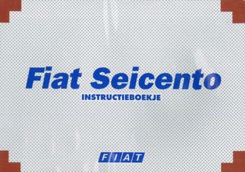 1999 Fiat Seicento Instructieboekje Nederlands, Auto diversen, Handleidingen en Instructieboekjes, Verzenden