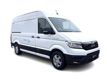 MAN eTGE Basis 36 kWh L3 H3 (2-Fase) {Soh-86%}, Automaat, Stof, Gebruikt, Wit