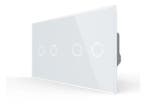 Livolo Touchscreen Schakelaar | Wit | 2+2 | Aan/Uit, Ophalen of Verzenden, Nieuw, Schakelaar