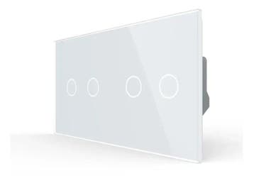 Livolo Touchscreen Schakelaar | Wit | 2+2 | Aan/Uit, Ophalen of Verzenden, Nieuw, Schakelaar