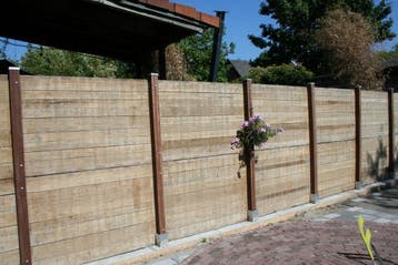 TIP! Steenschotten om een schutting van te maken., Tuin en Terras, 6 meter of meer, Ophalen of Verzenden, Hout, 1 tot 2 meter