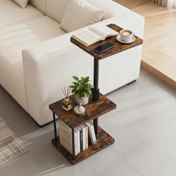 C-vormige bijzettafel met 360° draaibaar blad, in hoogte ver, Huis en Inrichting, Verzenden, Nieuw