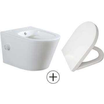 Wiesbaden Vesta Wandcloset Rimless met Bidetkraan -, Doe-het-zelf en Verbouw, Sanitair, Ophalen of Verzenden, Nieuw