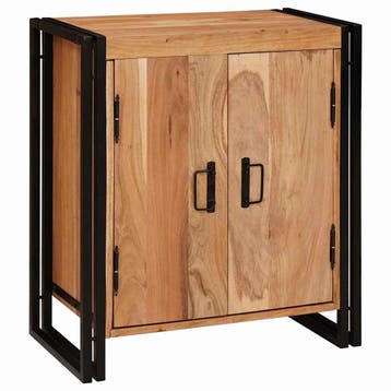 vidaXL Nachtkastje Bruin 66 x 35 x 76 cm Massief acaciahout, Verzenden, Nieuw, Hout, Minder dan 45 cm